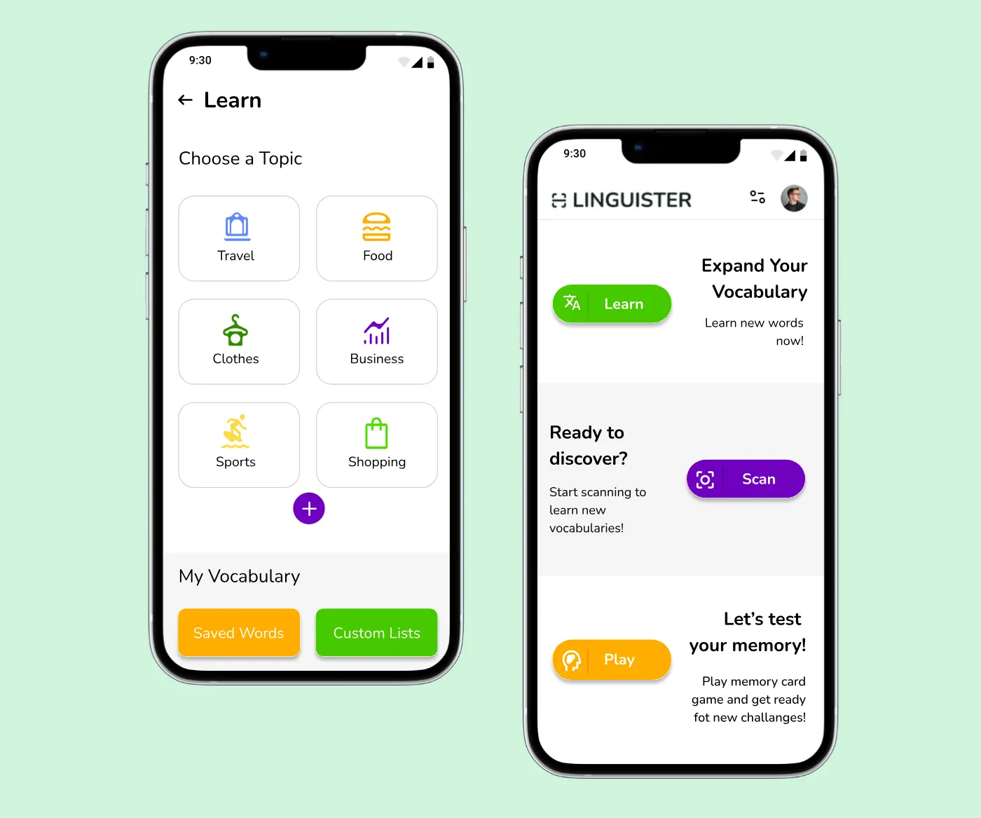 Linguister app design image