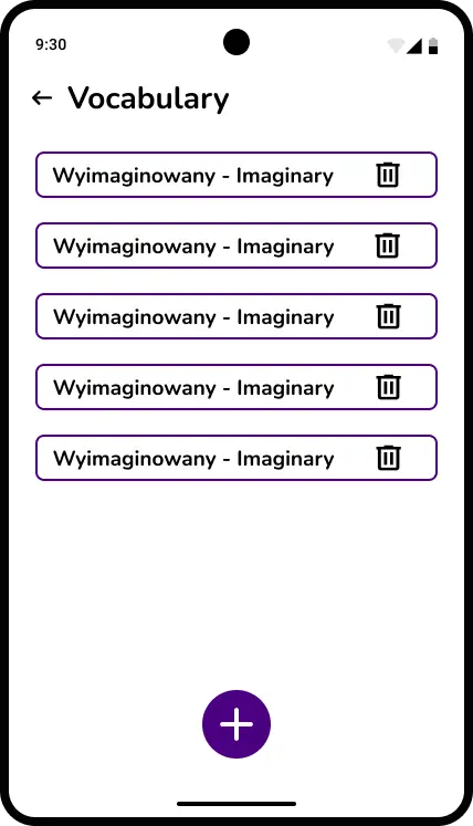 Image of the first version of UI design