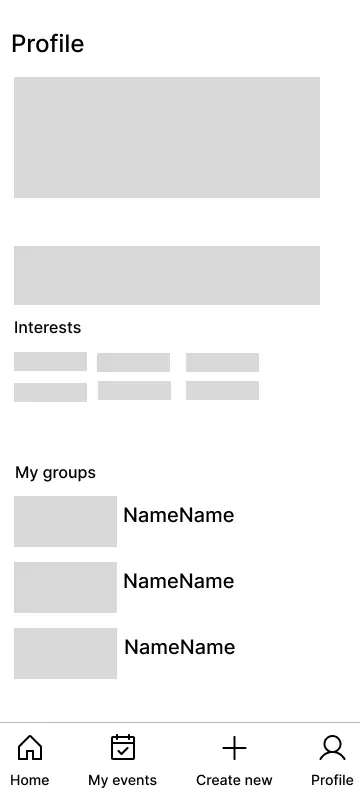 Low fidelity wireframe