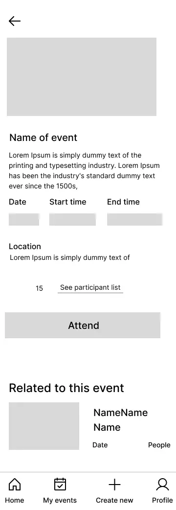 Low fidelity wireframe