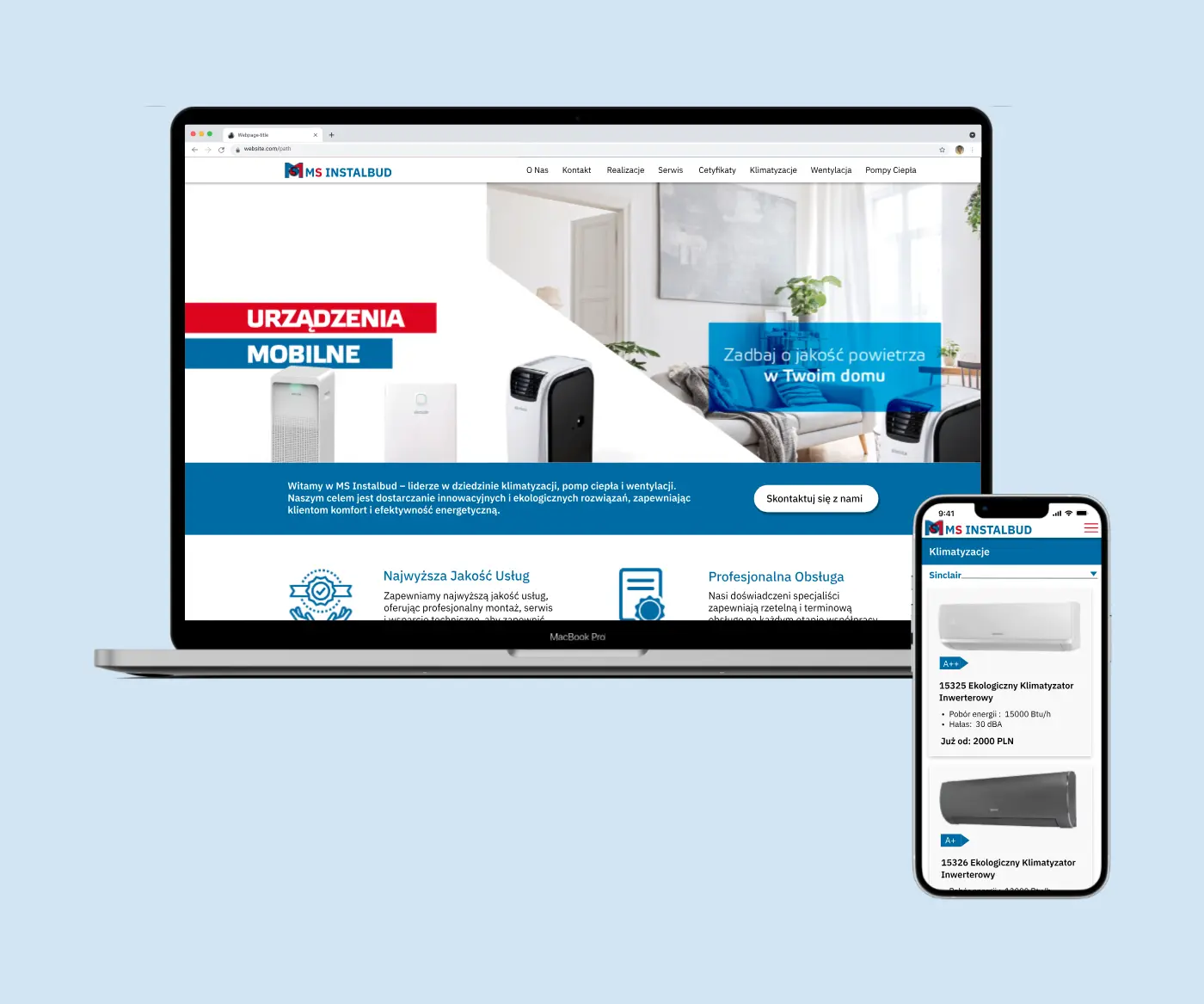 MS Instalbud webpage design image