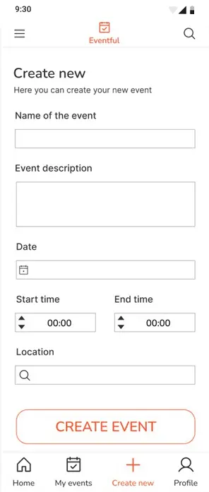 Image of the first version of UI design